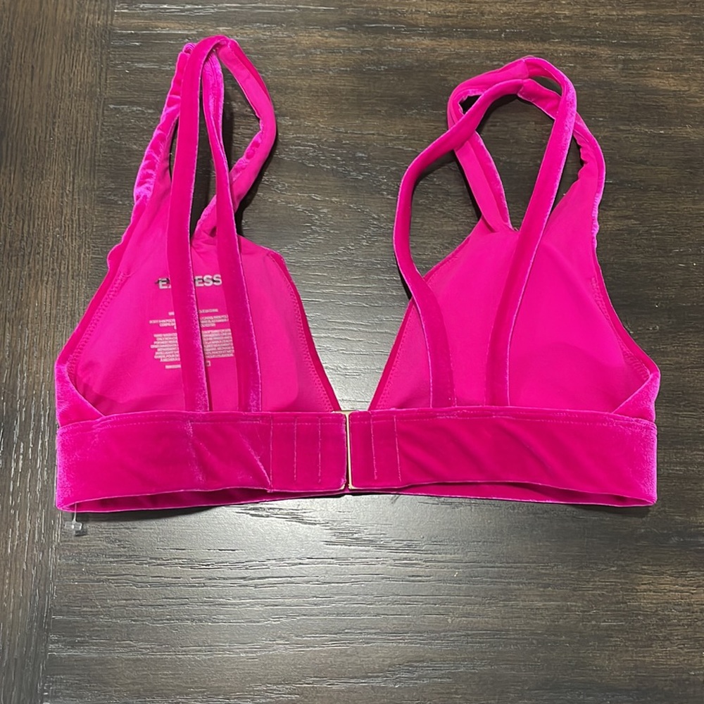 HOT PINK Velvet Bra - Picture 2 of 4